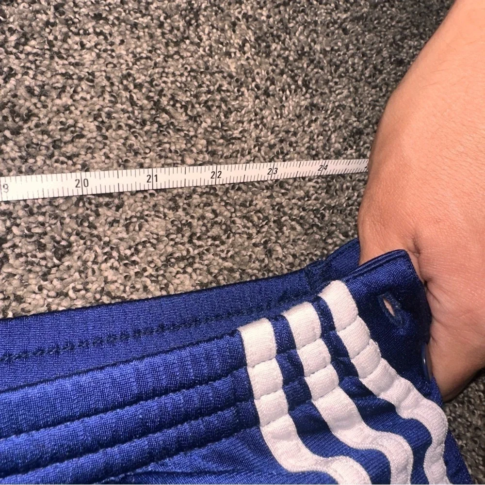 Vintage Adidas Mens Blue /White Stripe Basketball Joggers XXL Tear Away Warmups